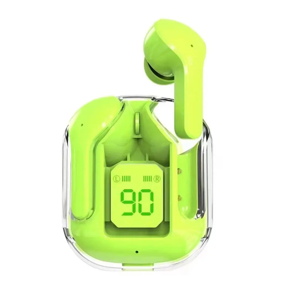 Bluetooth 5.3 Wireless Earbuds with LED Digital Display, Hi-Fi Stereo Sound, Transparent Charging Case, Sports & Work Earphones