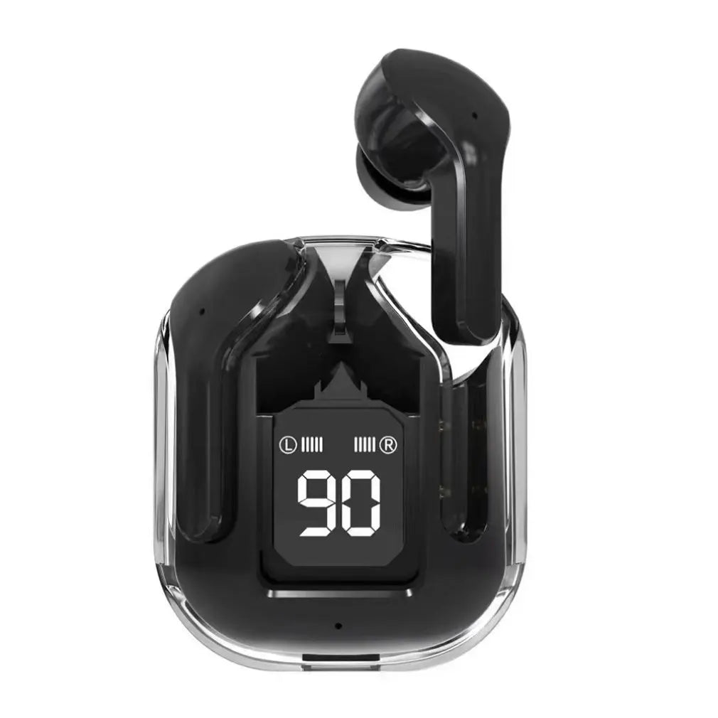 Bluetooth 5.3 Wireless Earbuds with LED Digital Display, Hi-Fi Stereo Sound, Transparent Charging Case, Sports & Work Earphones