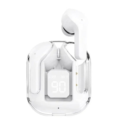 Bluetooth 5.3 Wireless Earbuds with LED Digital Display, Hi-Fi Stereo Sound, Transparent Charging Case, Sports & Work Earphones