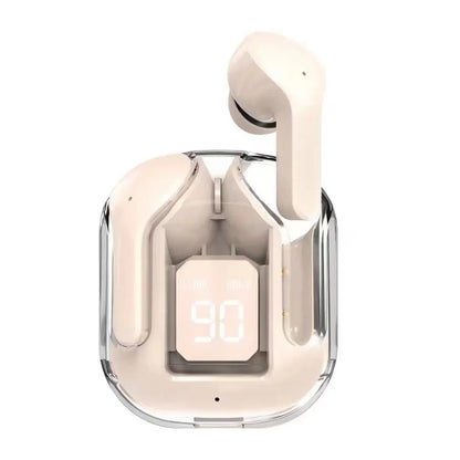 Bluetooth 5.3 Wireless Earbuds with LED Digital Display, Hi-Fi Stereo Sound, Transparent Charging Case, Sports & Work Earphones